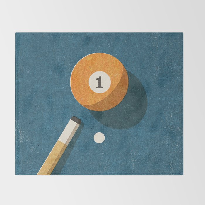 BILLIARDS / Ball 1 Throw Blanket Gallery Image 2