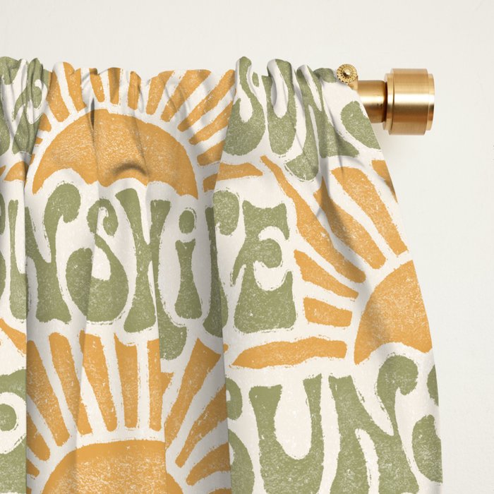 Sunshine - gold and green Window Curtain Gallery Image 2