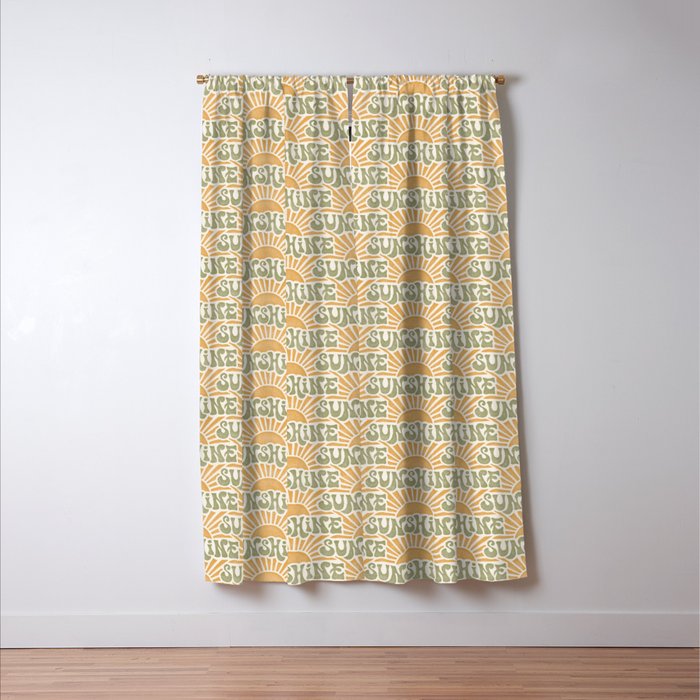 Sunshine - gold and green Window Curtain Gallery Image 3