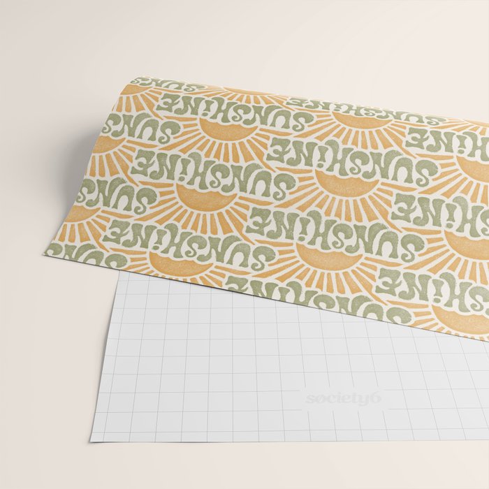 Sunshine - gold and green Wrapping Paper Gallery Image 2