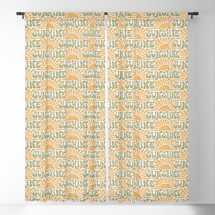 Sunshine - gold and green Window Curtain Gallery Image 1