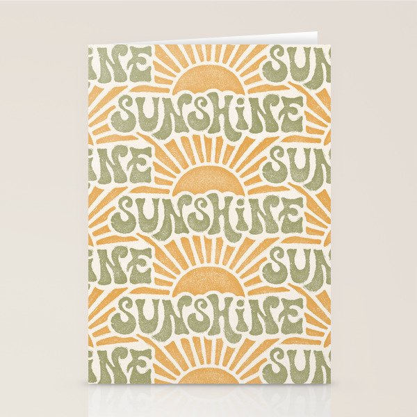 Sunshine - gold and green Stationery Card Gallery Image 2