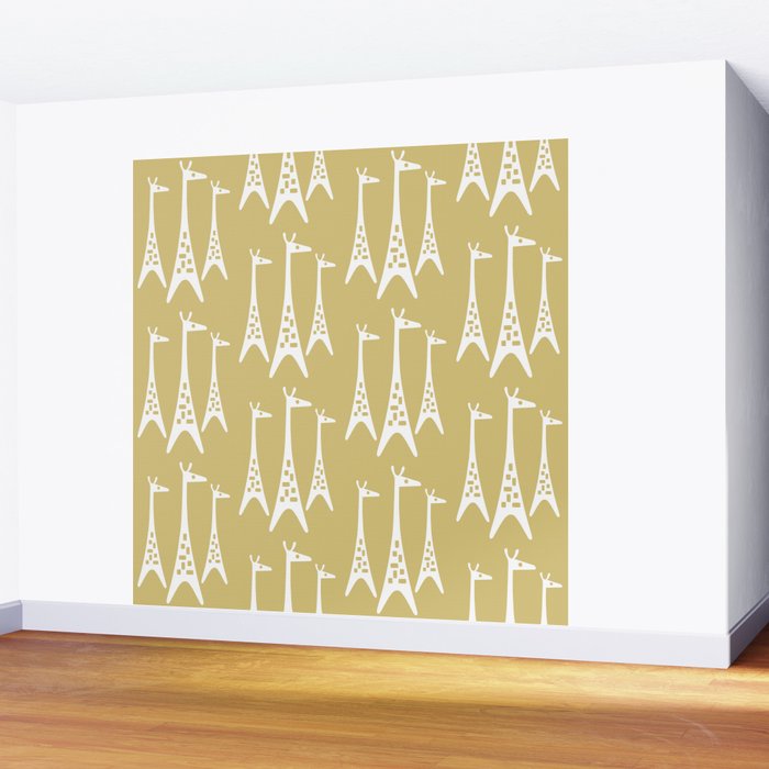 Mid Century Modern Giraffe Pattern 827 Wall Mural Gallery Image 2