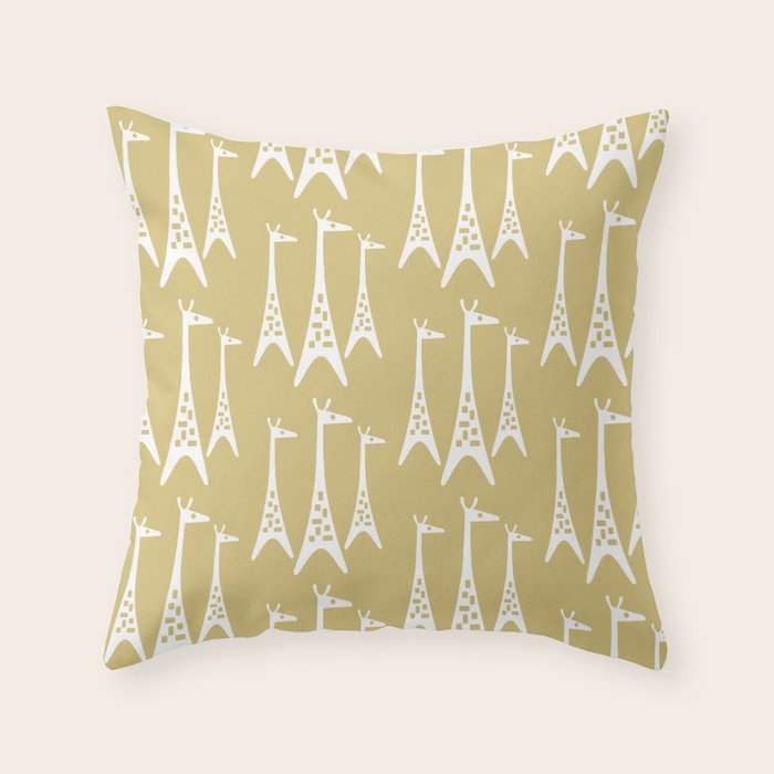 Mid Century Modern Giraffe Pattern 827 Throw Pillow Gallery Image 6