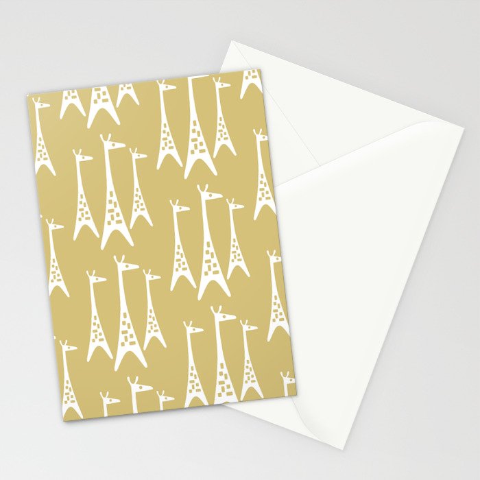 Mid Century Modern Giraffe Pattern 827 Stationery Card Gallery Image 2