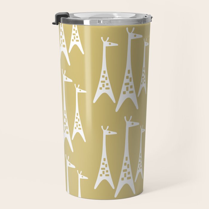 Mid Century Modern Giraffe Pattern 827 Travel Mug Gallery Image 3