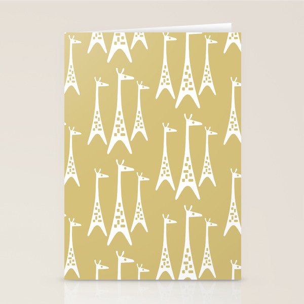 Mid Century Modern Giraffe Pattern 827 Stationery Card Gallery Image 2