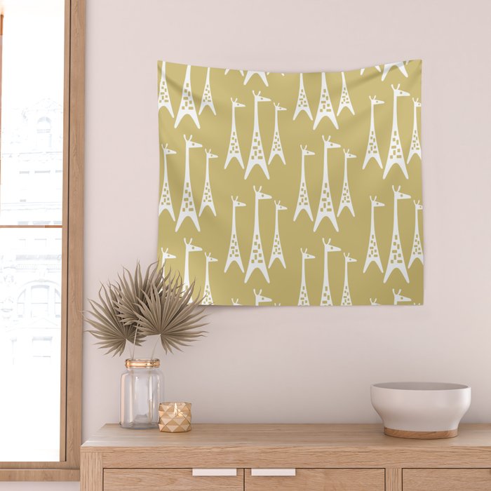 Mid Century Modern Giraffe Pattern 827 Wall Tapestry Gallery Image 2
