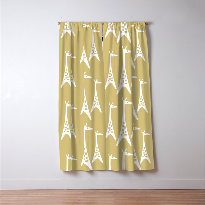 Mid Century Modern Giraffe Pattern 827 Window Curtain Gallery Image 3