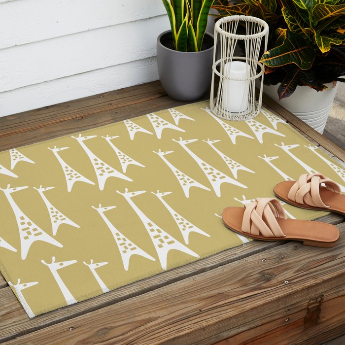 Mid Century Modern Giraffe Pattern 827 Outdoor Rug Gallery Image 2