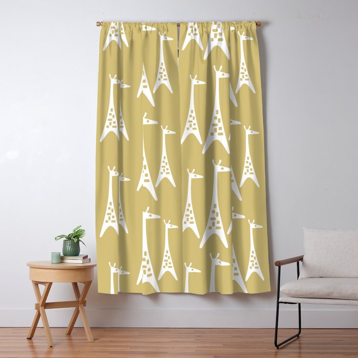 Mid Century Modern Giraffe Pattern 827 Window Curtain Gallery Image 5