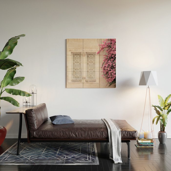 Pretty Window - Bougainvillea Flowers - Minimalist Portugal Travel Photography By Ingrid Beddoes Wood Wall Art Gallery Image 2