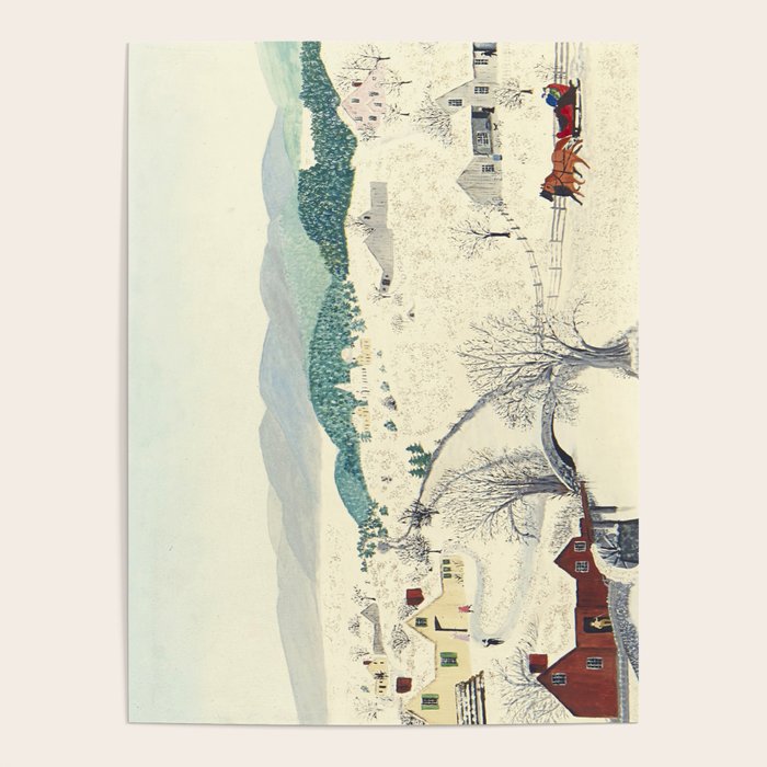 Anna Mary Robertson 'Grandma' Moses To Grandma's House We Go on Thanksgiving Day Folk Art Poster Gallery Image 4