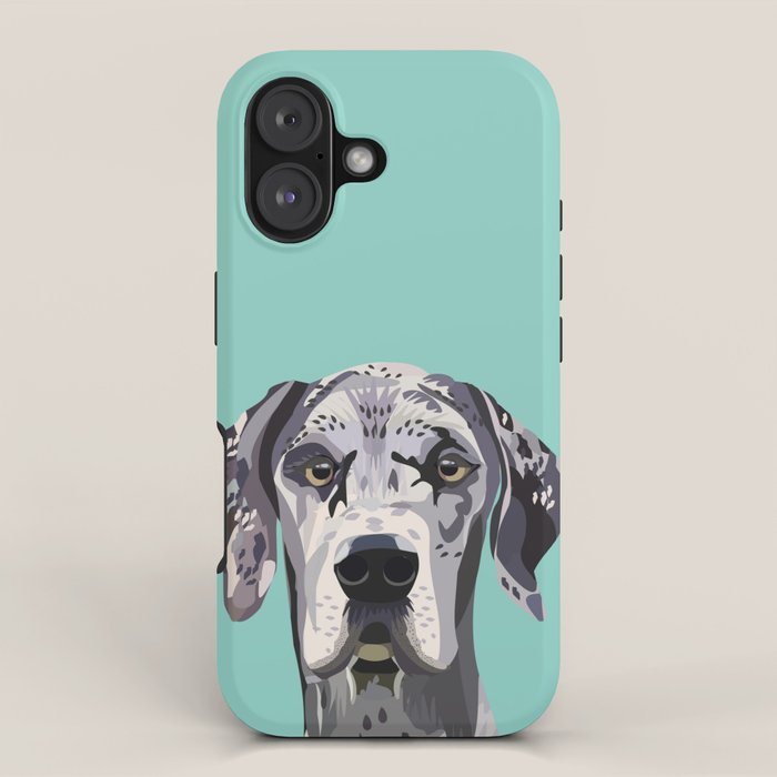 Great Dane pet portrait art print and dog gifts iPhone Case Gallery Image 1