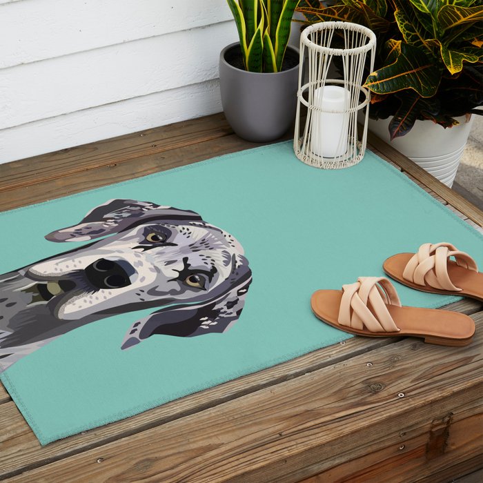 Great Dane pet portrait art print and dog gifts Outdoor Rug Gallery Image 2