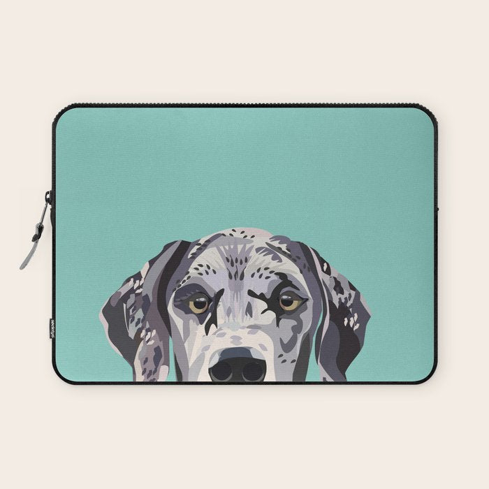 Great Dane pet portrait art print and dog gifts Laptop Sleeve Gallery Image 1