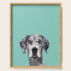 Great Dane pet portrait art print and dog gifts Serving Tray Gallery Image 1