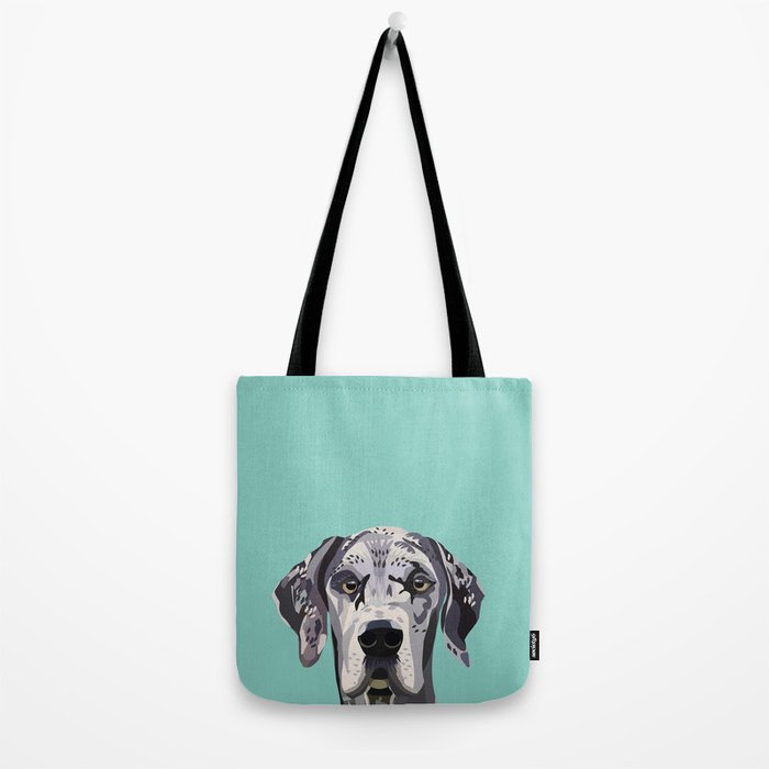 Great Dane pet portrait art print and dog gifts Tote Bag Gallery Image 2