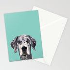 Great Dane pet portrait art print and dog gifts Stationery Card Gallery Image 2