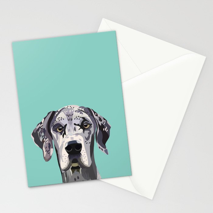 Great Dane pet portrait art print and dog gifts Stationery Card Gallery Image 2