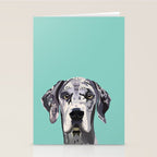 Great Dane pet portrait art print and dog gifts Stationery Card Gallery Image 2