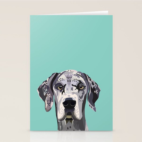 Great Dane pet portrait art print and dog gifts Stationery Card Gallery Image 2