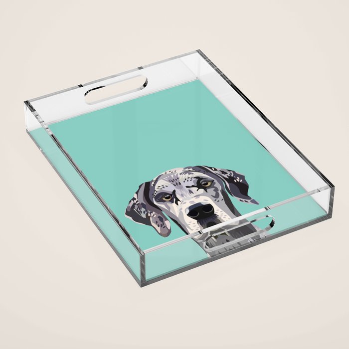 Great Dane pet portrait art print and dog gifts Acrylic Tray Gallery Image 1