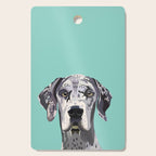Great Dane pet portrait art print and dog gifts Cutting Board Gallery Image 1