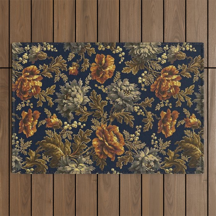 William Morris Poppy Textile Floral Tapestry Pattern Outdoor Rug Gallery Image 1