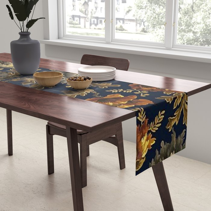 William Morris Poppy Textile Floral Tapestry Pattern Table Runner Gallery Image 2