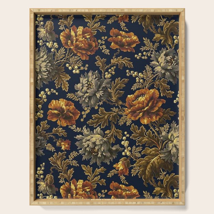 William Morris Poppy Textile Floral Tapestry Pattern Serving Tray Gallery Image 1