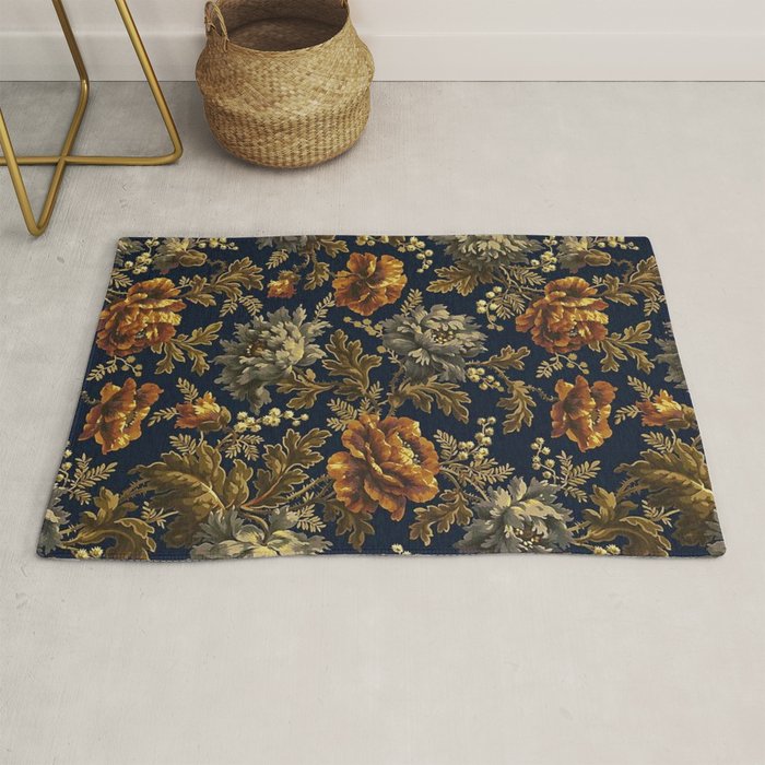 William Morris Poppy Textile Floral Tapestry Pattern Rug Gallery Image 1