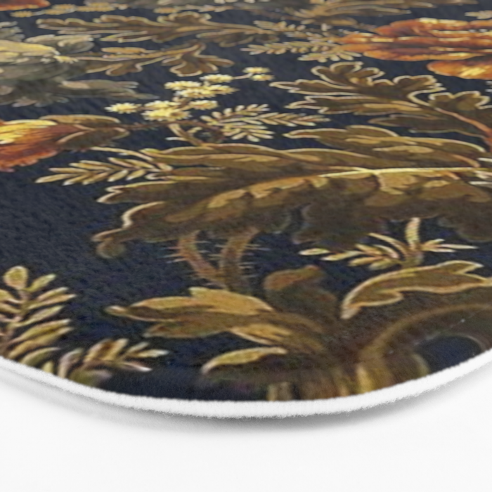 William Morris Poppy Textile Floral Tapestry Pattern Bath Mat Gallery Image 3