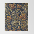 William Morris Poppy Textile Floral Tapestry Pattern Throw Blanket Gallery Image 2