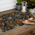 William Morris Poppy Textile Floral Tapestry Pattern Outdoor Rug Gallery Image 2