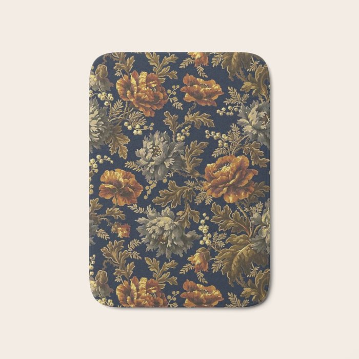 William Morris Poppy Textile Floral Tapestry Pattern Bath Mat Gallery Image 1