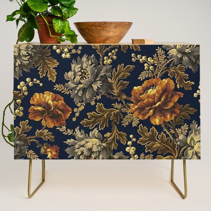 William Morris Poppy Textile Floral Tapestry Pattern Credenza Gallery Image 1