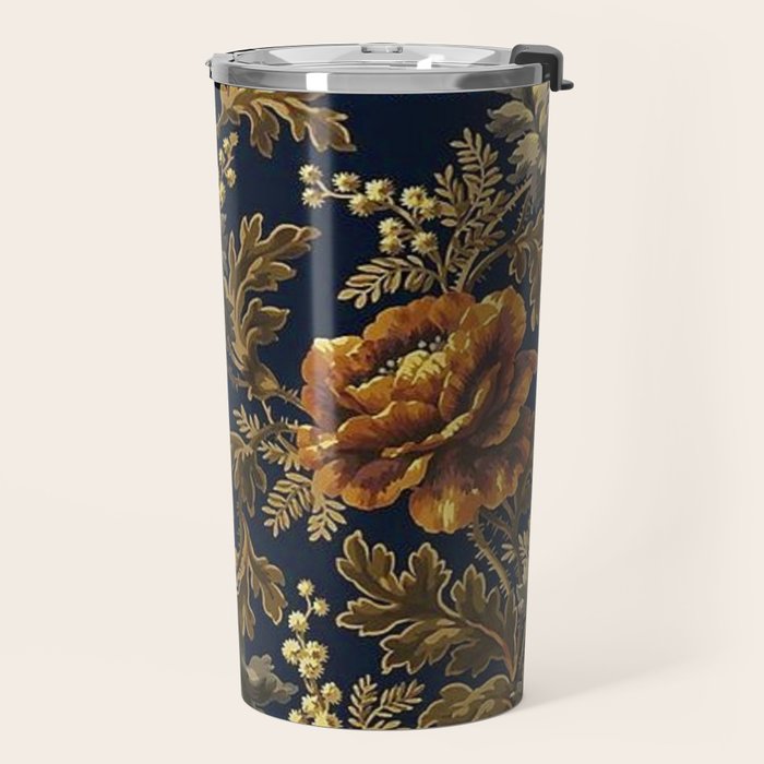 William Morris Poppy Textile Floral Tapestry Pattern Travel Mug Gallery Image 2