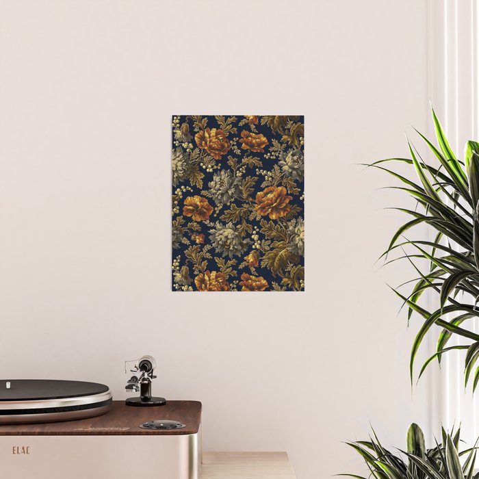 William Morris Poppy Textile Floral Tapestry Pattern Poster Gallery Image 2