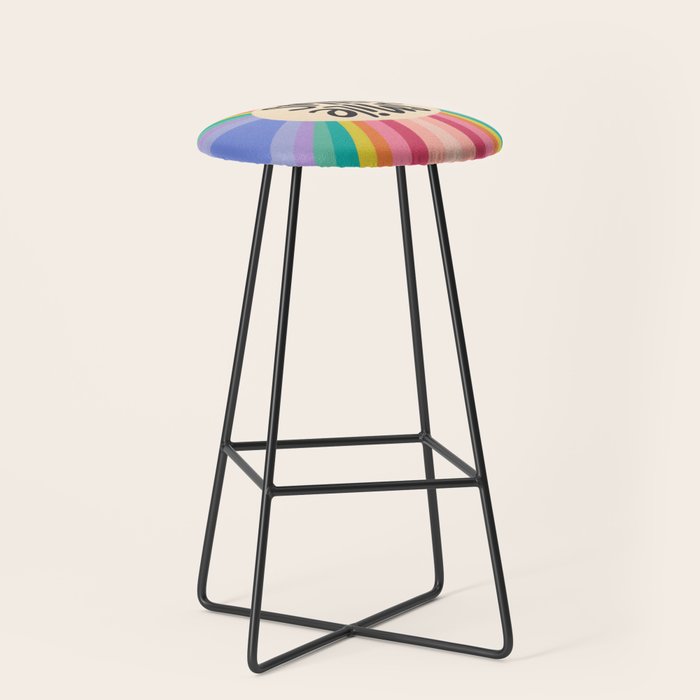 Smile - 70s Retro Sun Rainbow  Stool Gallery Image 1