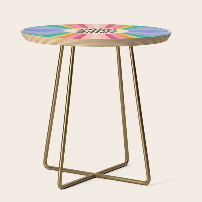 Smile - 70s Retro Sun Rainbow  Side Table Gallery Image 1