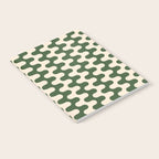 Retro Mid Century Modern Waves in Forest Green and Creamy White Notebook Gallery Image 2