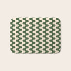 Retro Mid Century Modern Waves in Forest Green and Creamy White Bath Mat Gallery Image 1