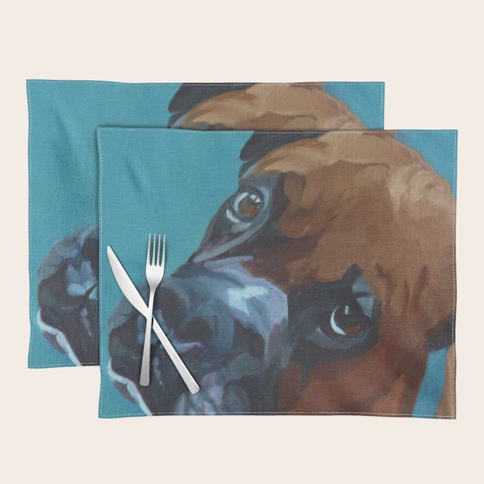 Leo the Boxer Dog Portrait Placemat Gallery Image 1