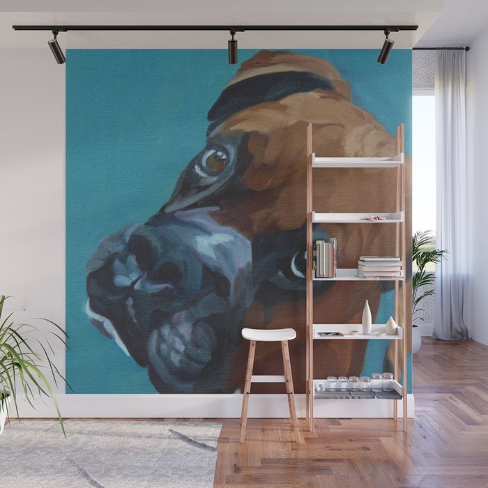 Leo the Boxer Dog Portrait Wall Mural Gallery Image 1