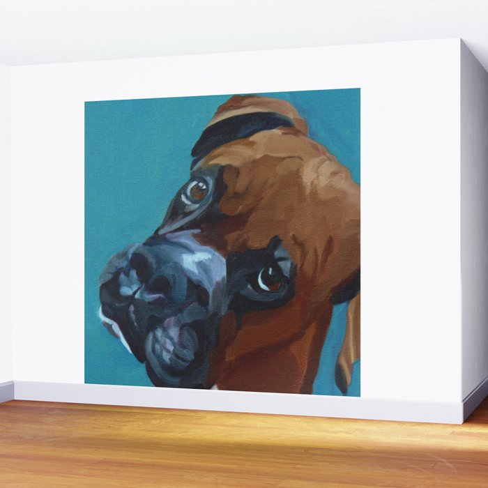 Leo the Boxer Dog Portrait Wall Mural Gallery Image 2