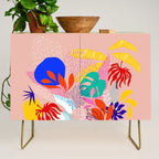 Keep Growing - Tropical plant on peach Credenza Gallery Image 1