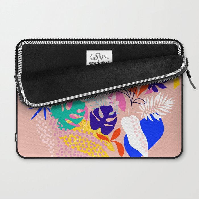 Keep Growing - Tropical plant on peach Laptop Sleeve Gallery Image 2