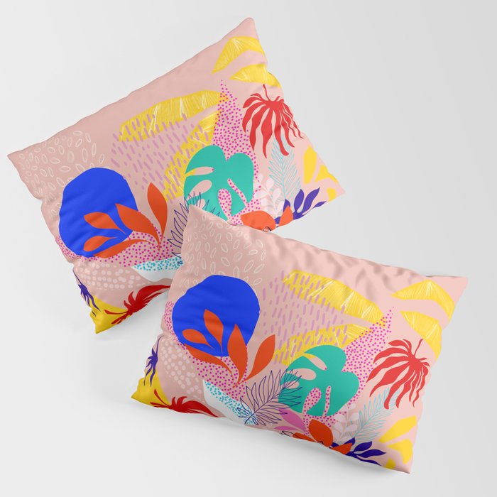 Keep Growing - Tropical plant on peach Pillow Sham Gallery Image 3