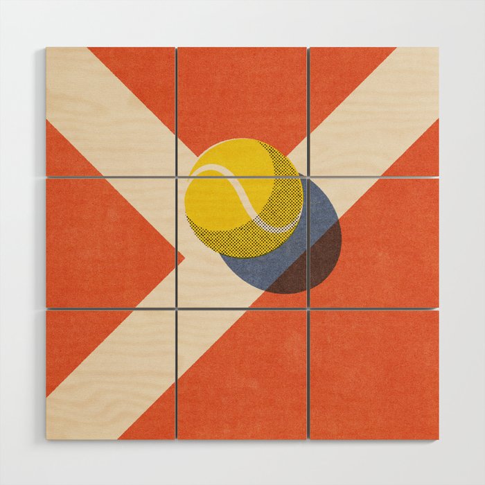 BALLS - Tennis - Clay Court - II Wood Wall Art Gallery Image 1